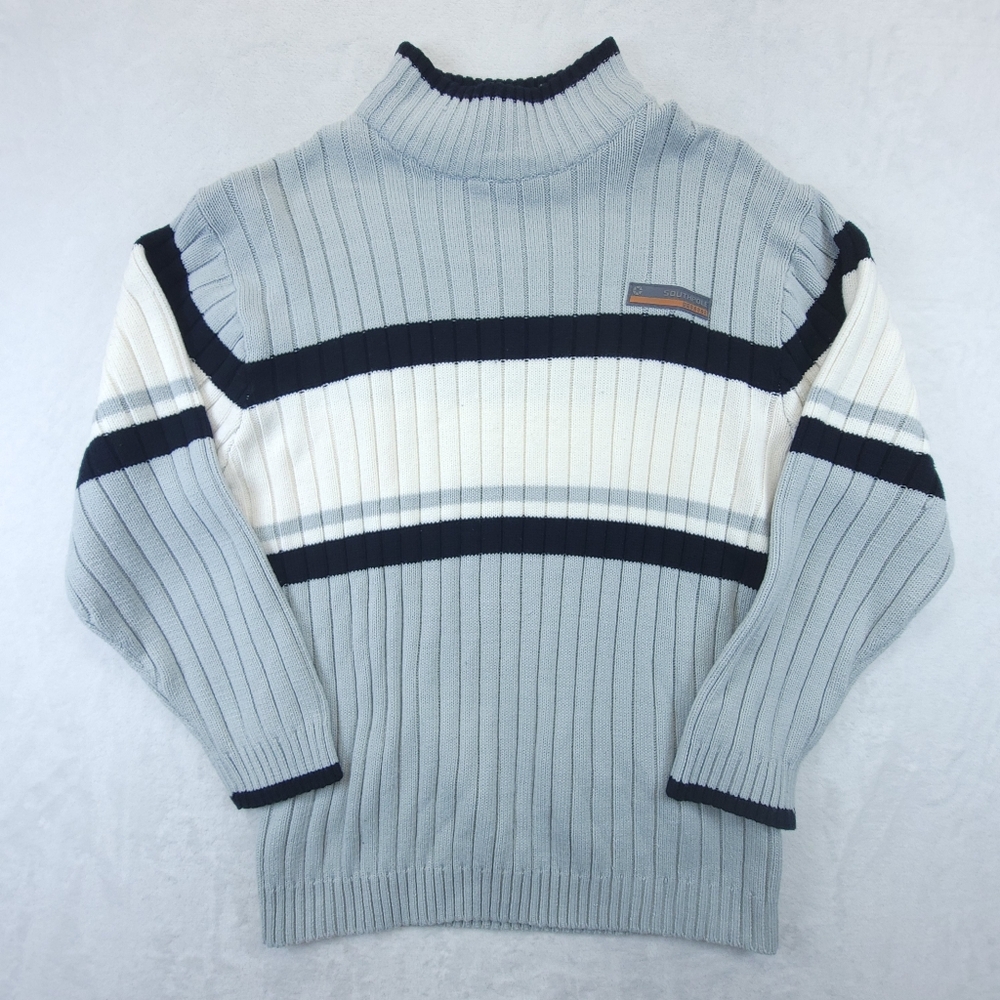 Southpole Mens Medium Authentic Collection Acrylic Logo Sweater Mock Neck